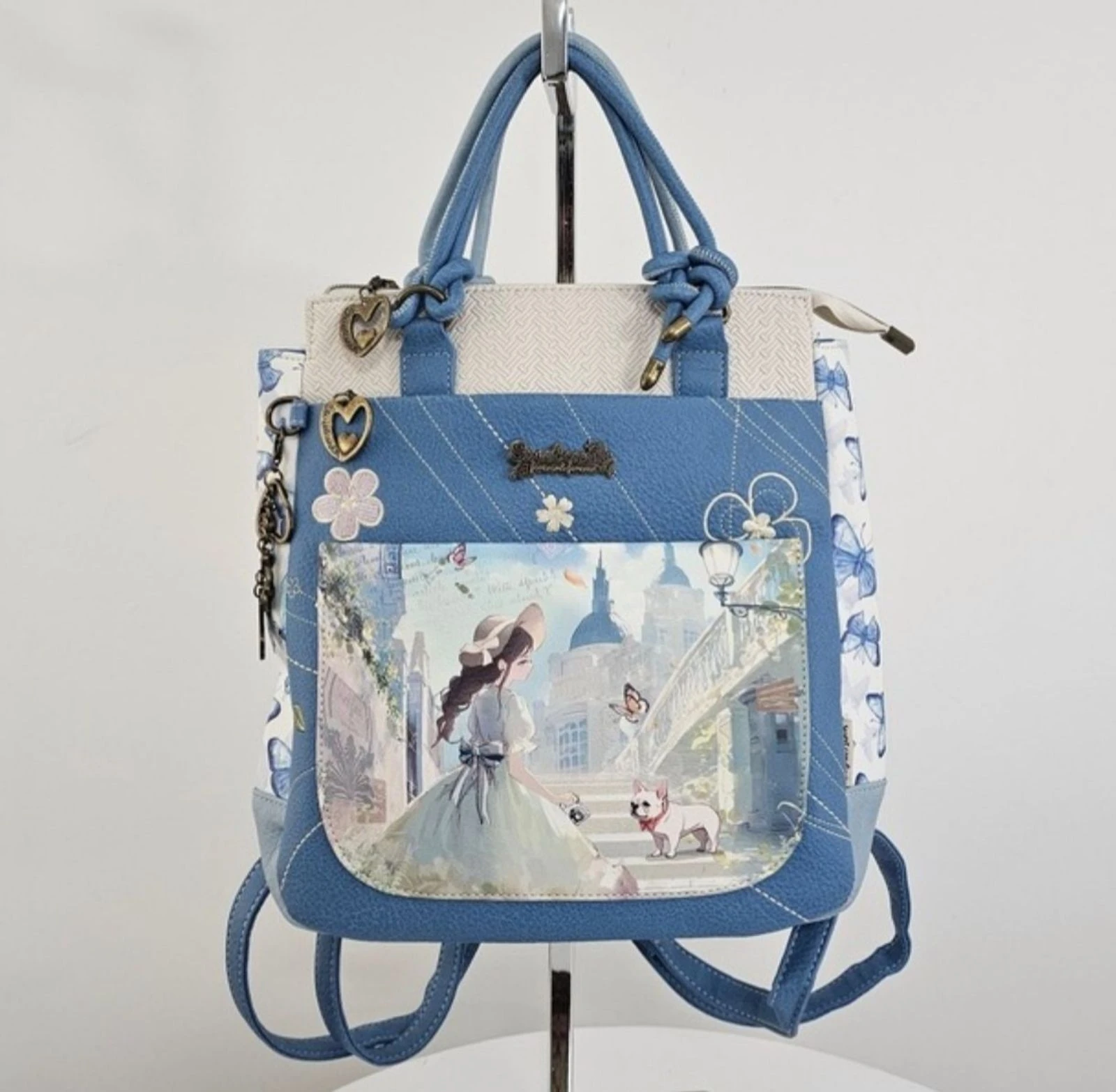 Spectacular Sweet Candy blue vintage dressing backpack bag – photo 2